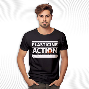 Plasticine Action We Oppose AI Generated Animation T Shirt